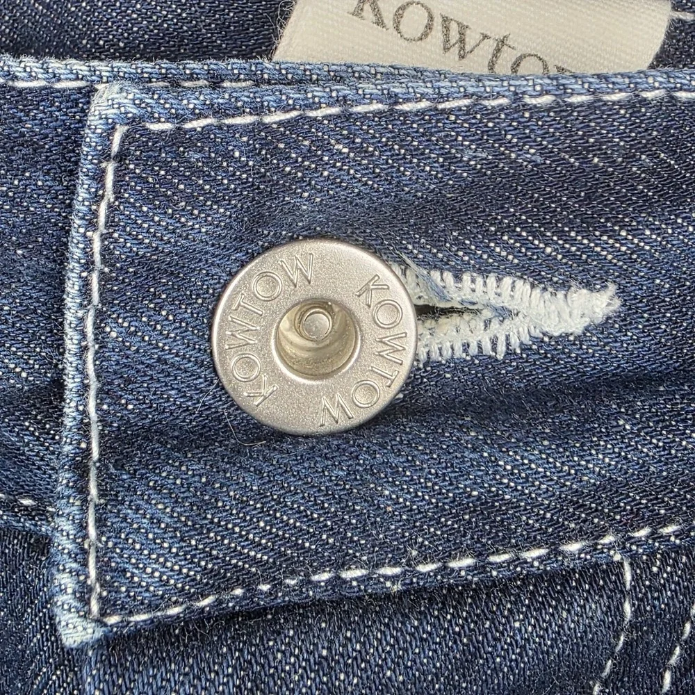 Kowtow Jeans Womens Size Small Wide Leg Dark Wash Blue Denim Pants - Picture 4 of 11